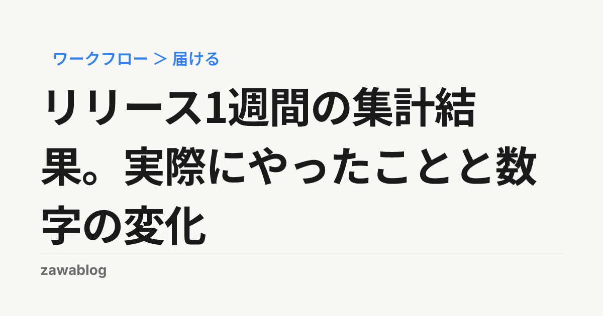 リリース1週間の集計結果。実際にやったことと数字の変化
