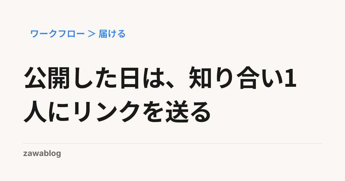公開した日は、知り合い1人にリンクを送る